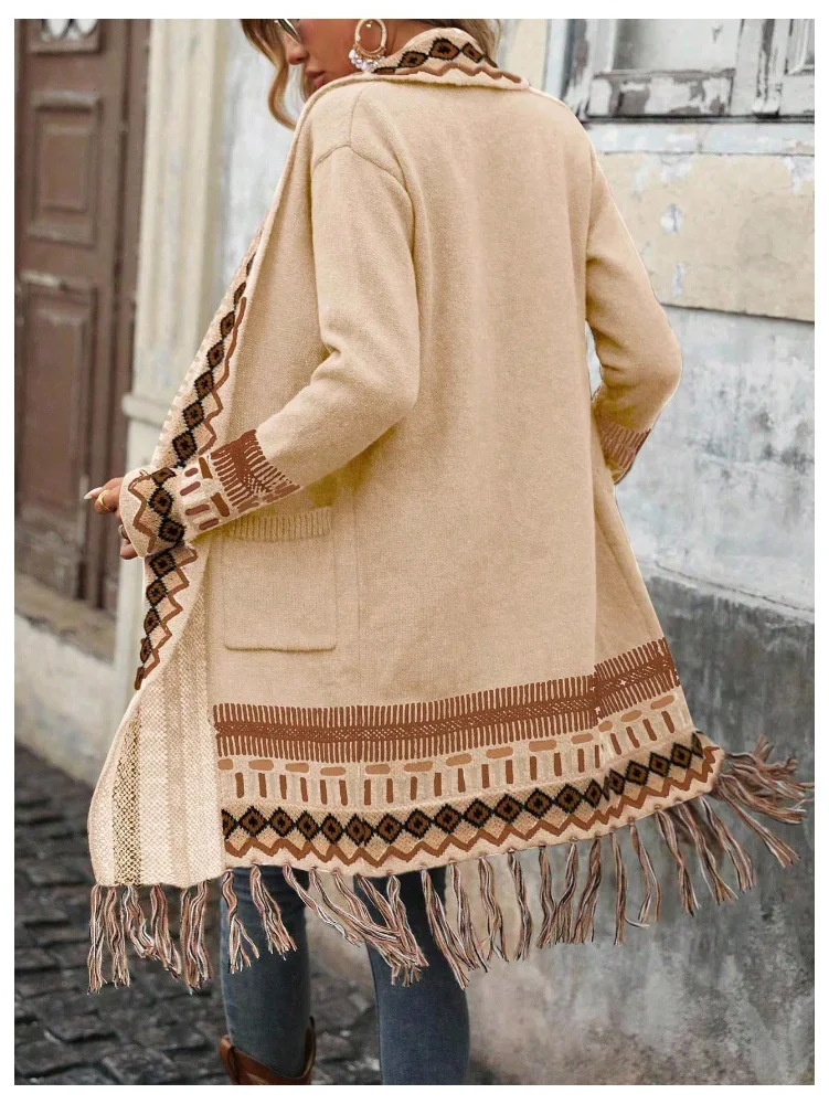 MAKEMECHIC Long Fringe Cardigan, view 3