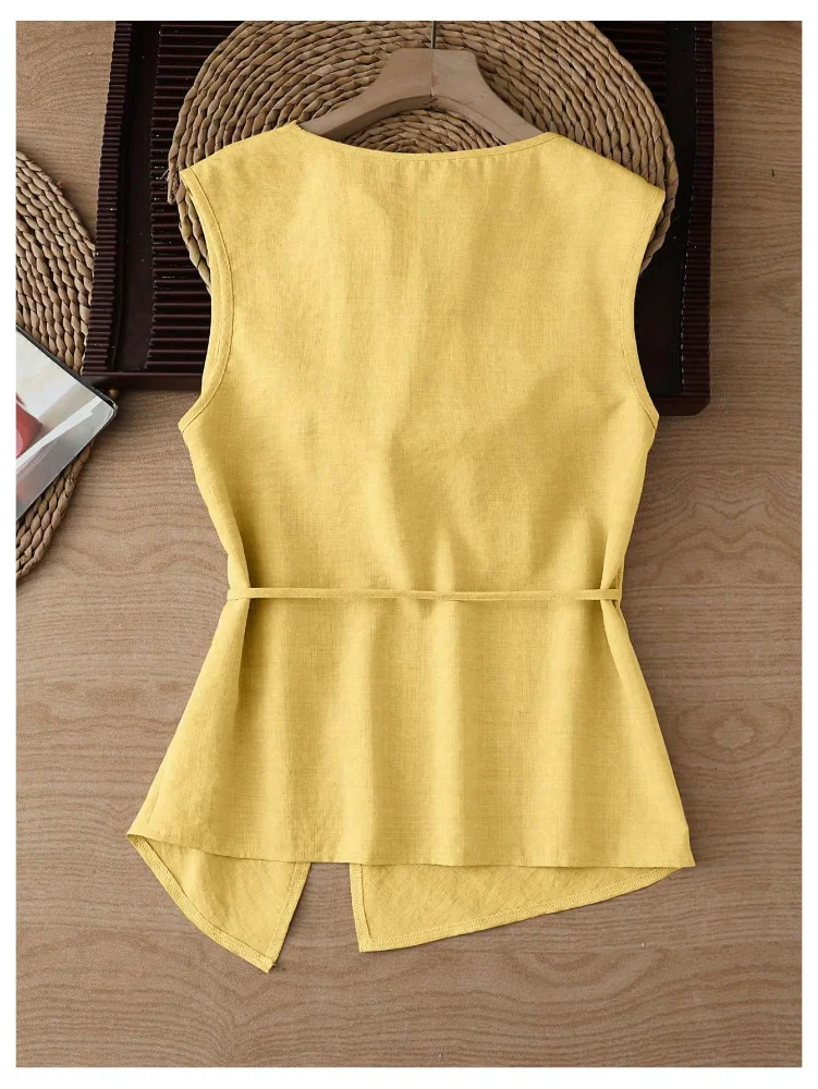 MAKEMECHIC Cowl Neck Tie Knot Tank Top, view 2