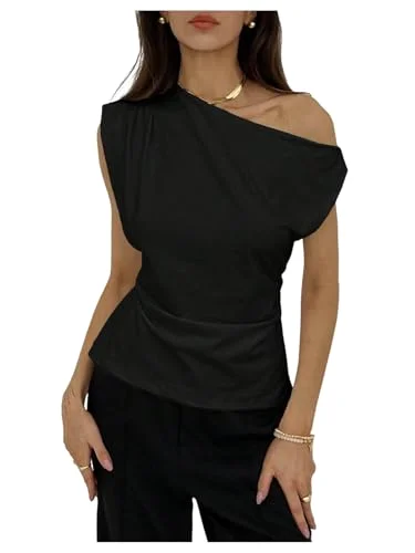 MAKEMECHIC Cinched Waist Asymmetrical Tank Top