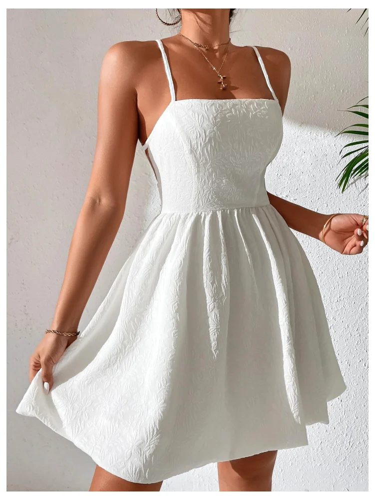 MAKEMECHIC Floral Jacquard Lace Up Mini Dress, view 2