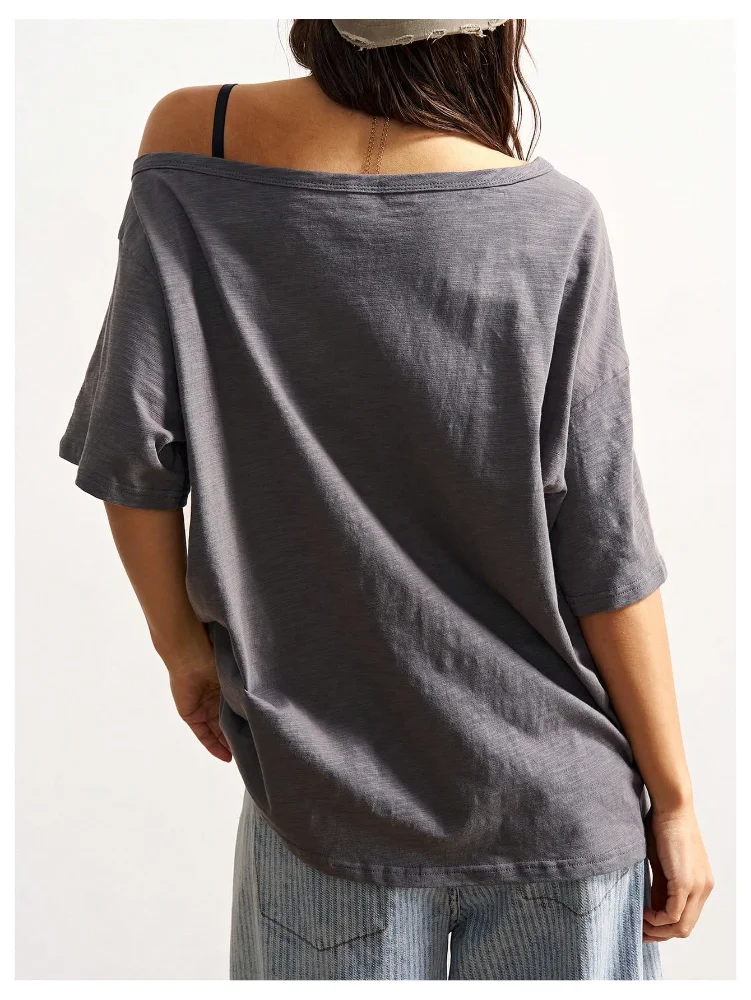 MAKEMECHIC Off The Shoulder Oversized Graphic Tee, view 3
