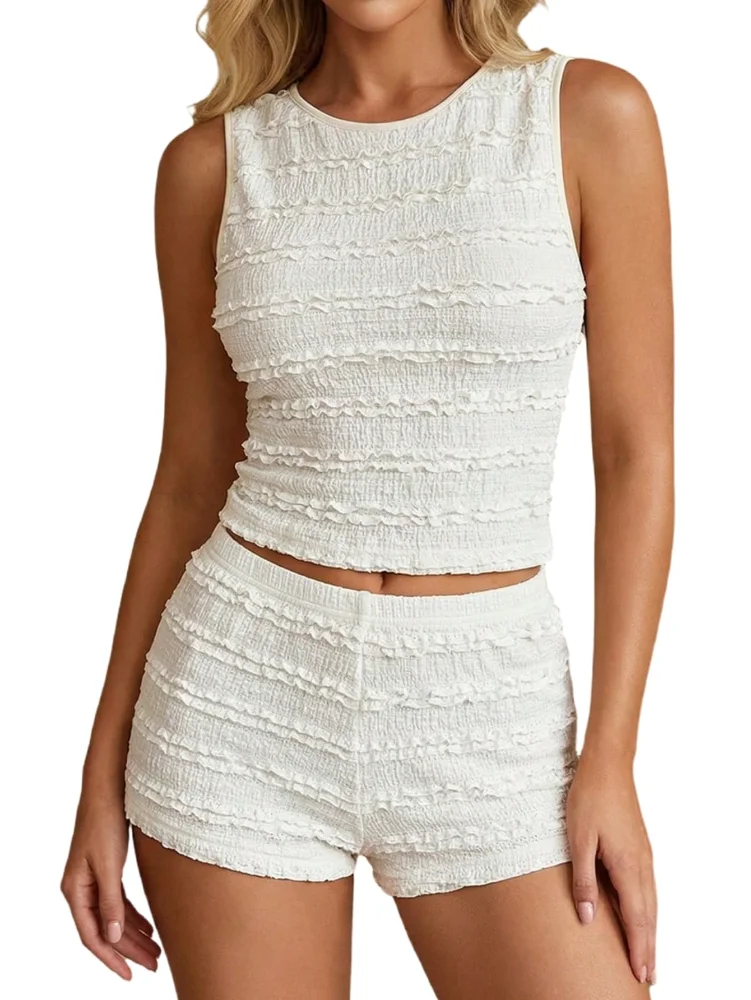 MAKEMECHIC Lace Micro Mini Two-Piece Set