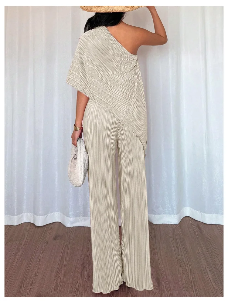 MAKEMECHIC Striped Asymmetrical Pants Set, view 2