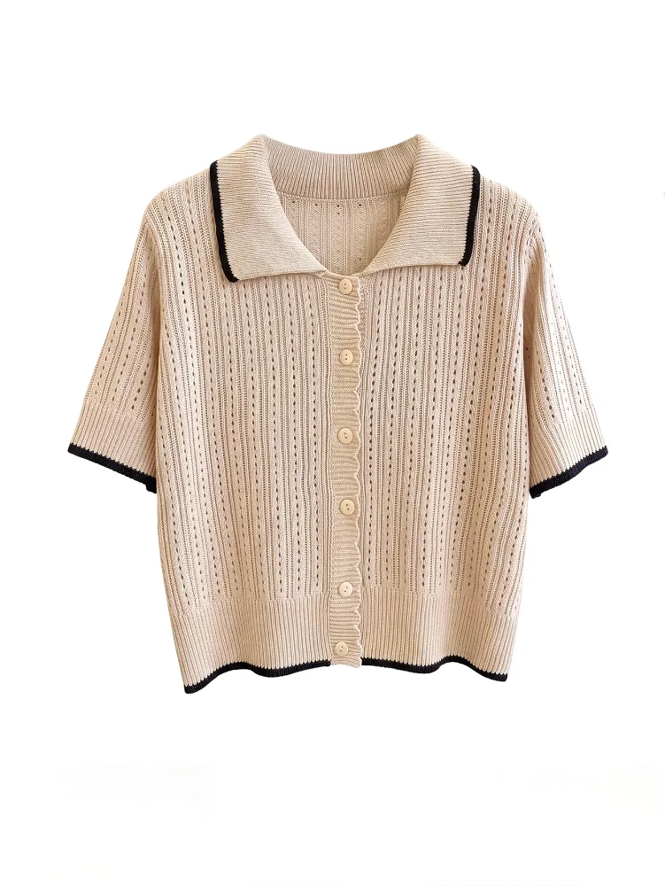 MAKEMECHIC Short Sleeve Button Down Cardigan, solid