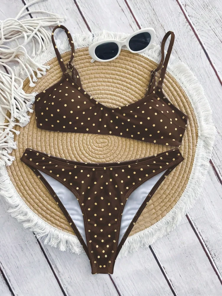 MAKEMECHIC Polka Dot Micro Bikini Set, view 3