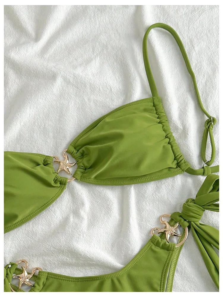 MAKEMECHIC Tie Side Ring Bikini Set, view 2
