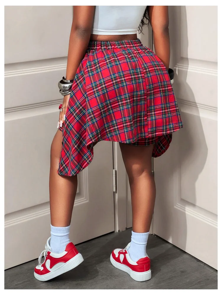 MAKEMECHIC Plaid Tie Knot Shorts, view 3