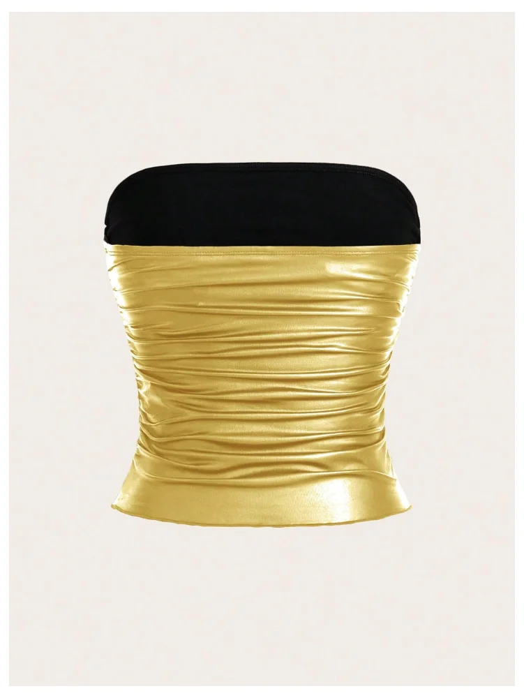 MAKEMECHIC Leather Tube Fitted Shirt, view 3