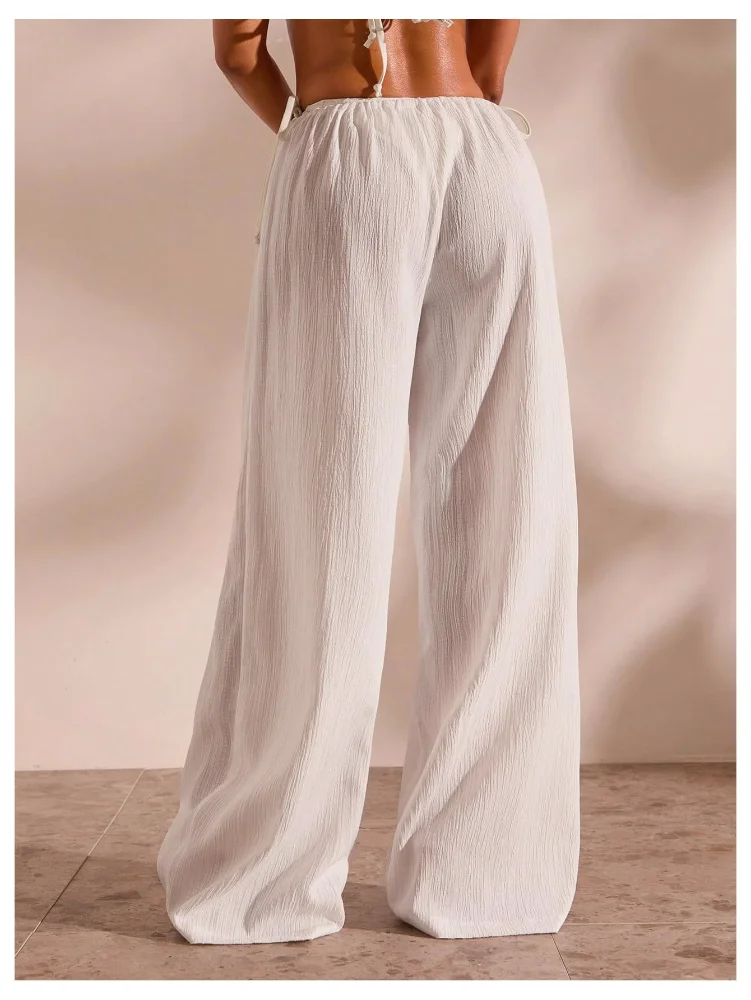 MAKEMECHIC Drawstring Wide Leg X-small Beach Cover-Up, view 2