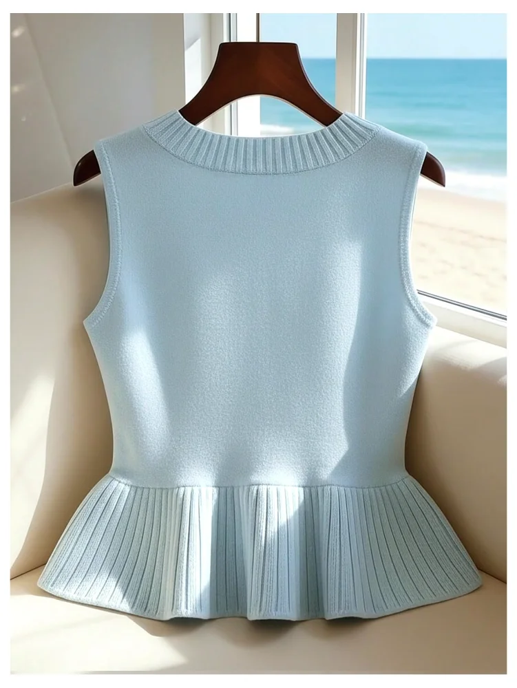MAKEMECHIC Ruffle Peplum Sleeveless Sweater, knit, view 2