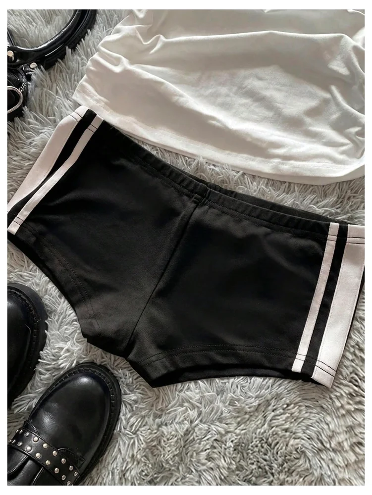 MAKEMECHIC Striped Micro Low Rise Shorts, view 2