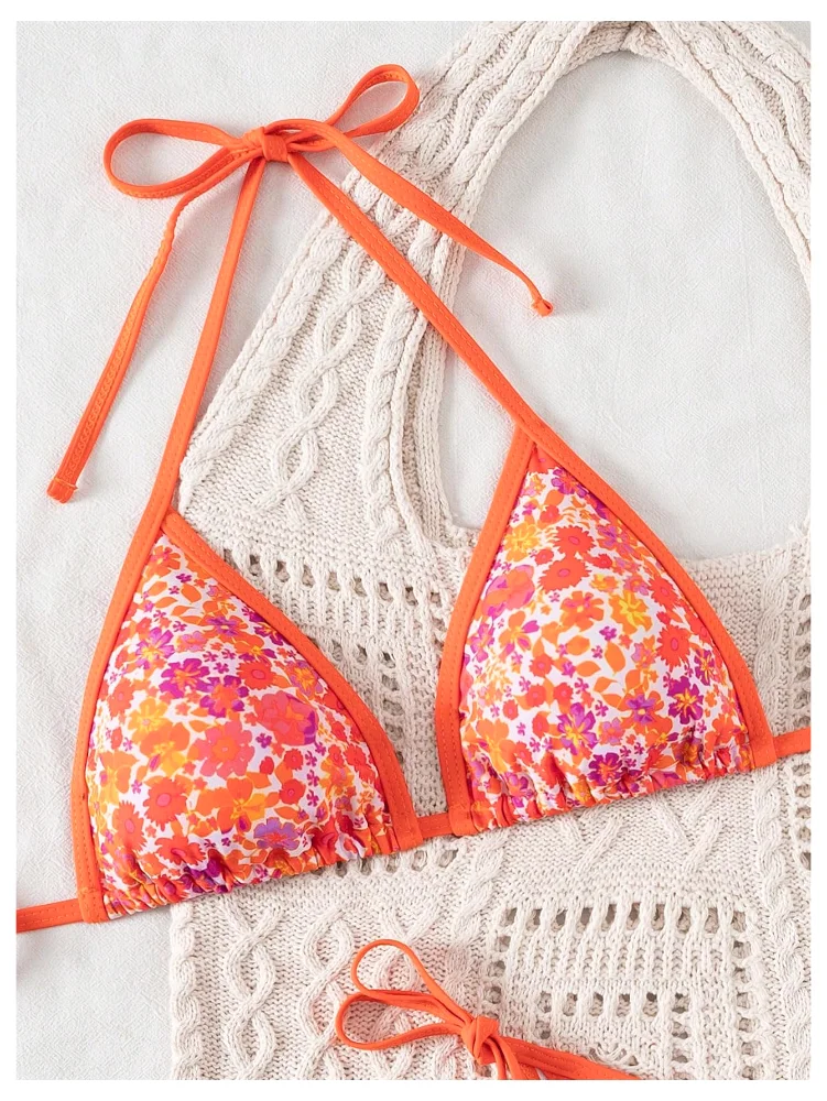 MAKEMECHIC Paisley Triangle Bikini Set, view 2