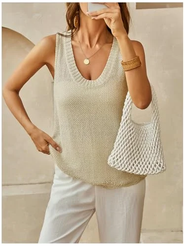 MAKEMECHIC Sparkly Crochet Sweater Vest, view 3