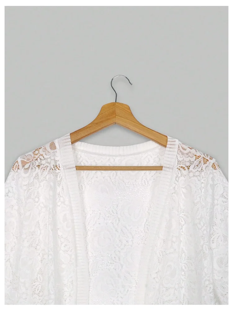 MAKEMECHIC Lace Sheer Lightweight Cardigan, view 3