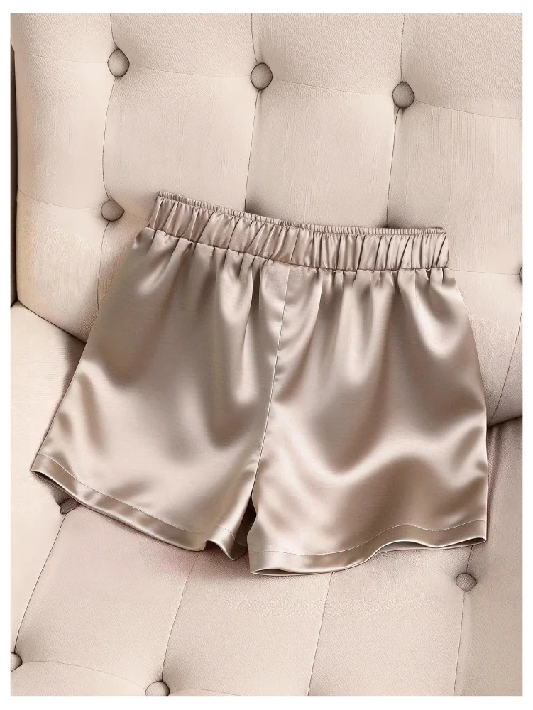 MAKEMECHIC Satin Elastic Waist Shorts, view 2
