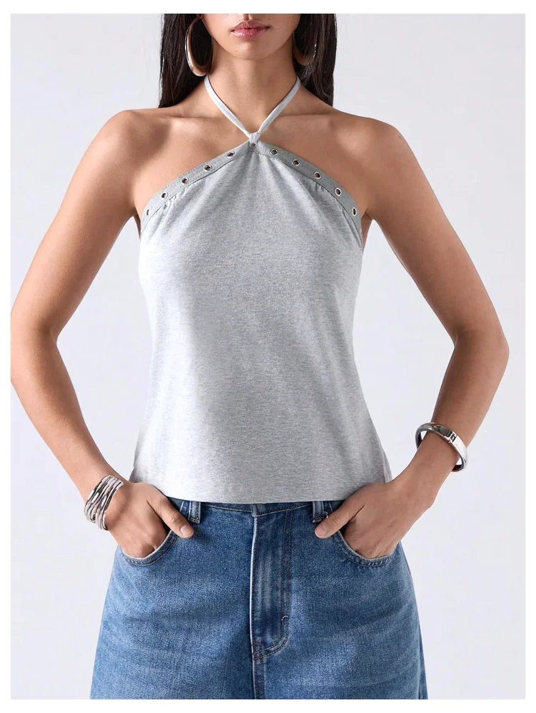 MAKEMECHIC Backless Clubwear X-small Halter Top, view 3