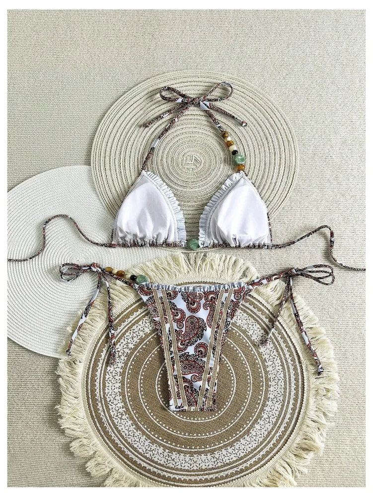 MAKEMECHIC String Thong Polka Dot Bikini Set, view 3