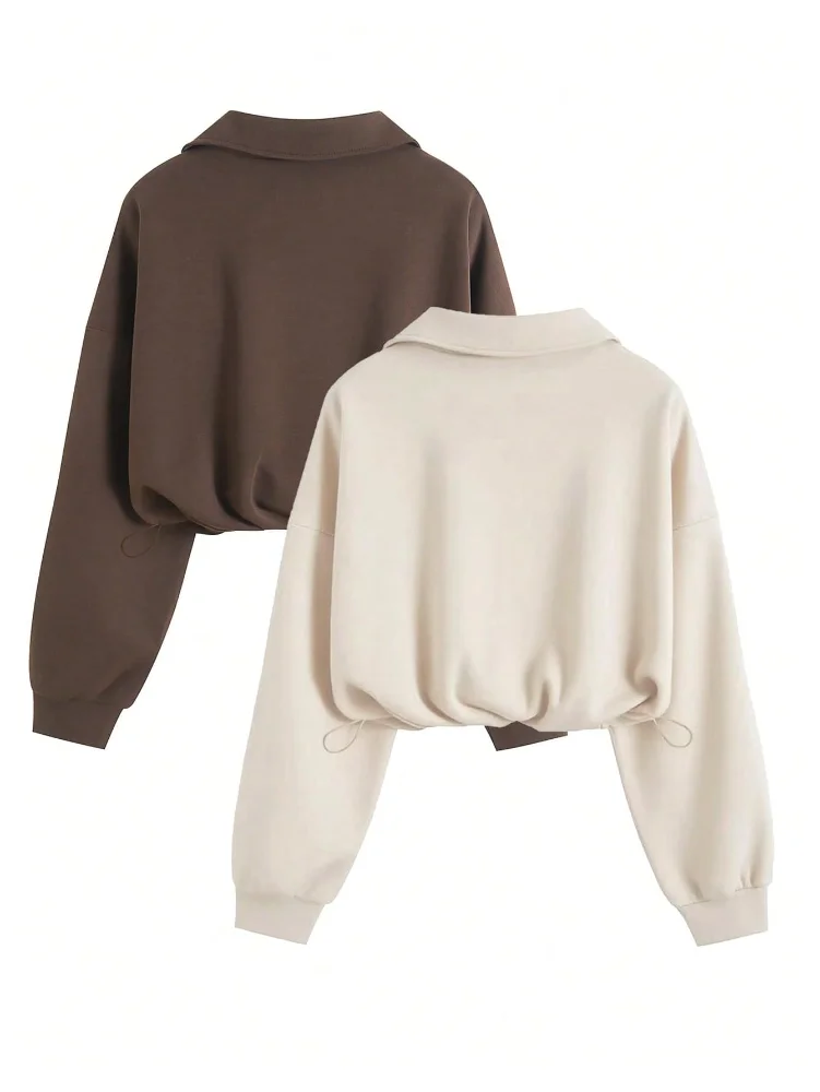MAKEMECHIC 2 Pack Long Sleeve Half Sweater, view 3