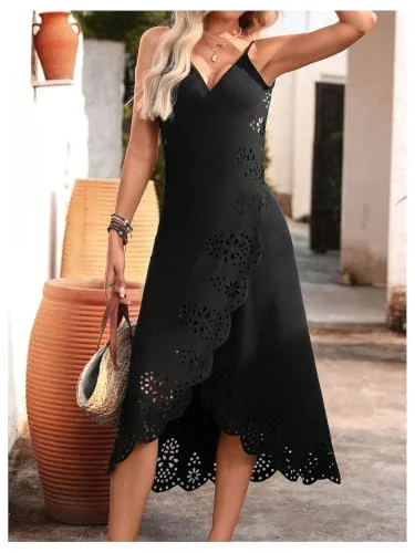 MAKEMECHIC Wrap V-Neck Eyelet Beach Cover-Up, view 2