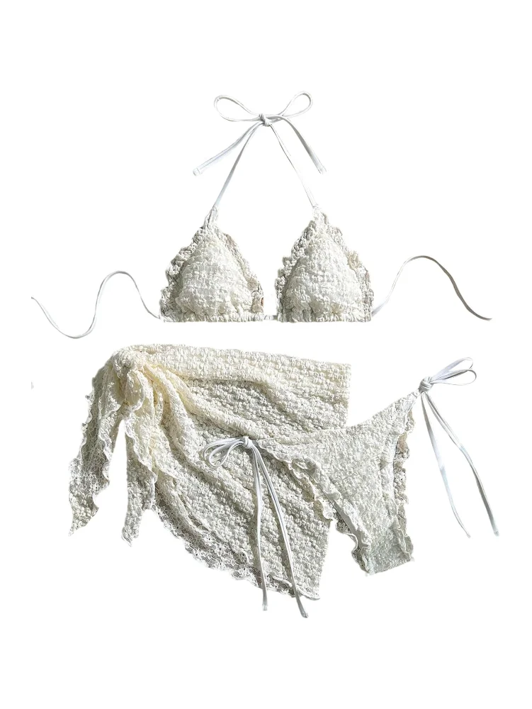 MAKEMECHIC Floral Lace Seashell Bikini Set