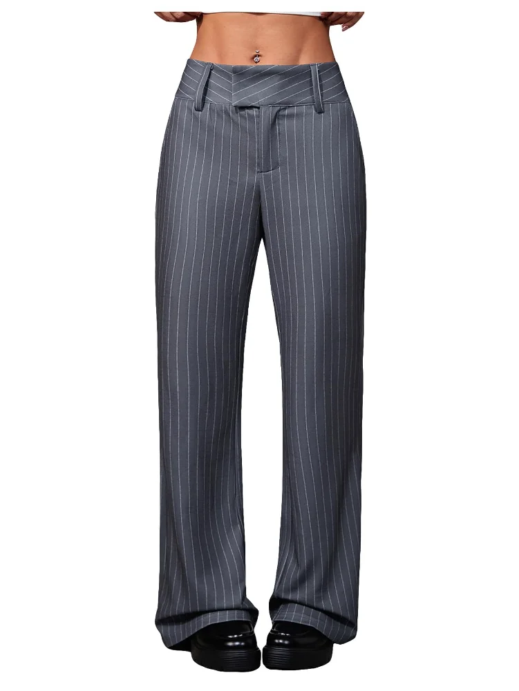 MAKEMECHIC Pinstripe Straight Leg Striped Pants