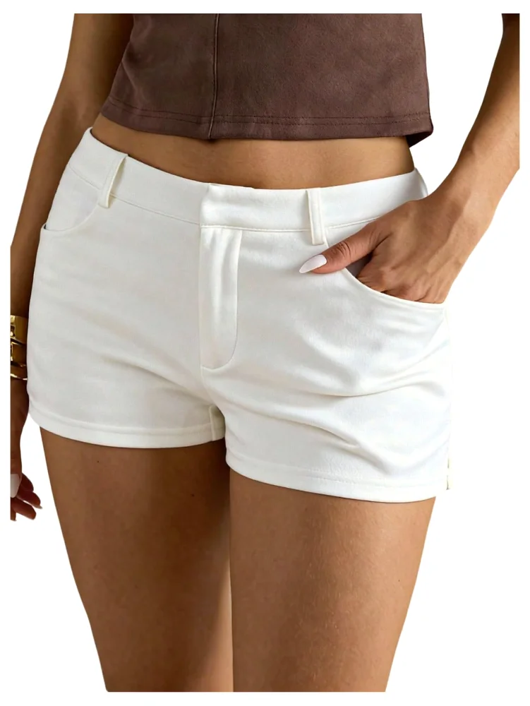MAKEMECHIC Low Rise Mini Tailored Shorts