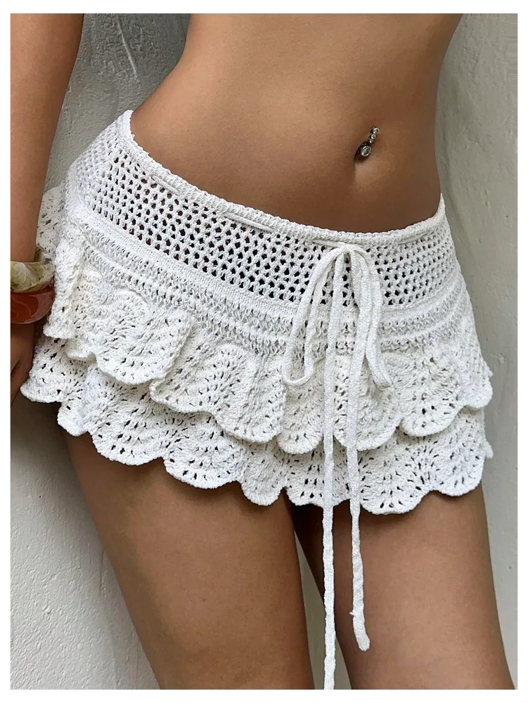 MAKEMECHIC Crochet Mini Beach Cover-Up, view 3