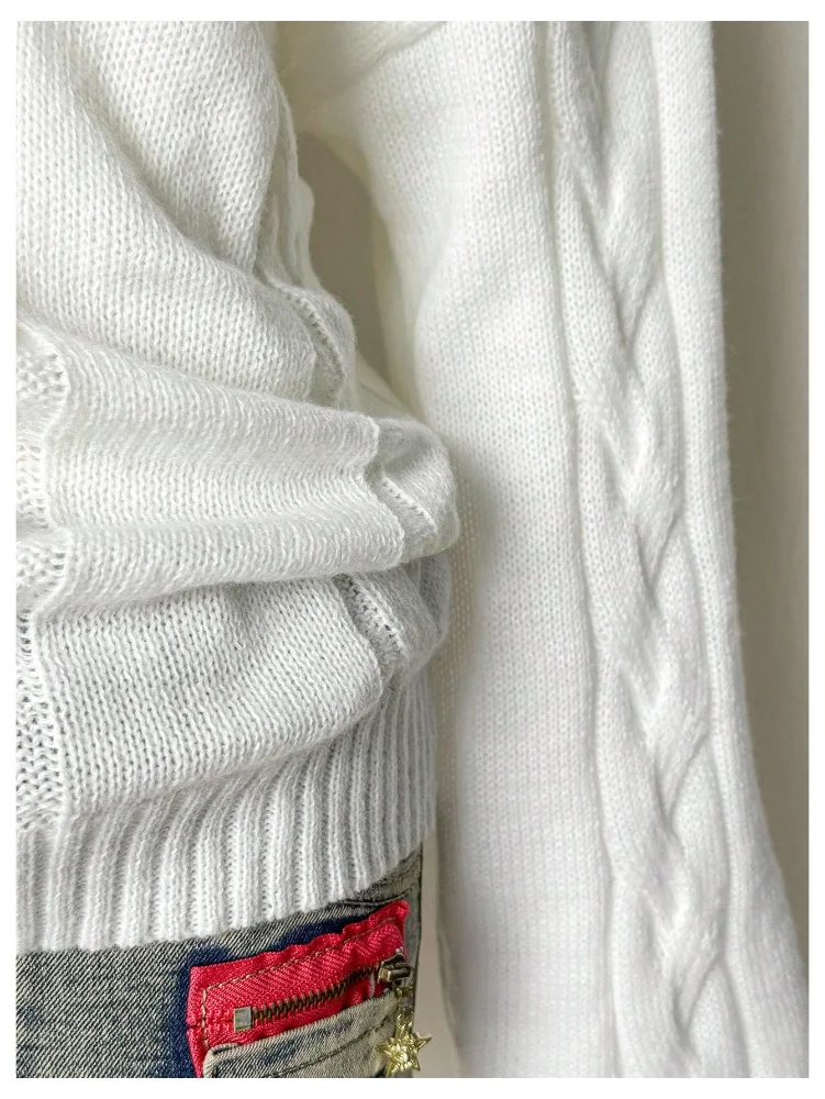 MAKEMECHIC Cable Knit Long Sleeve Sweater, view 3