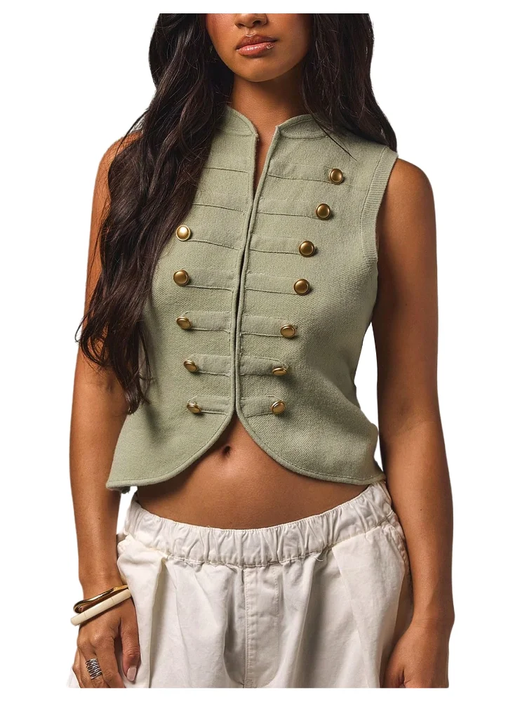 MAKEMECHIC Napoleon Sleeveless Knit Sweater Vest