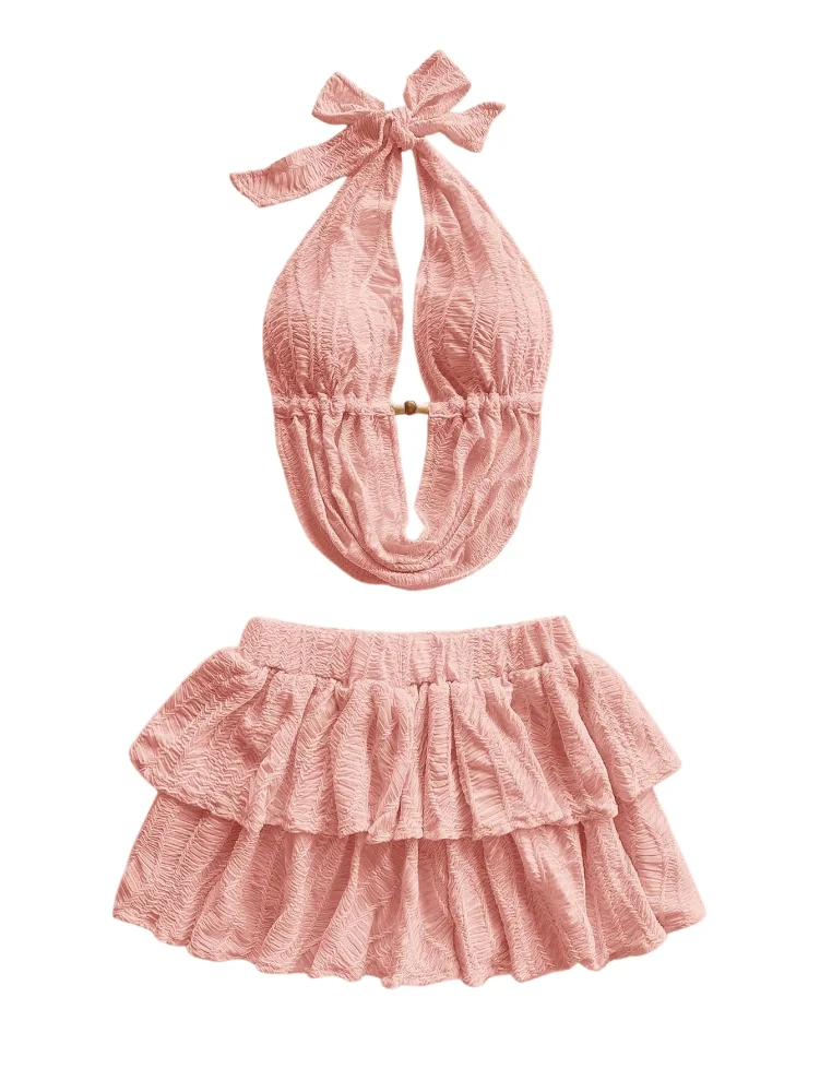 MAKEMECHIC Crop Skirt Set