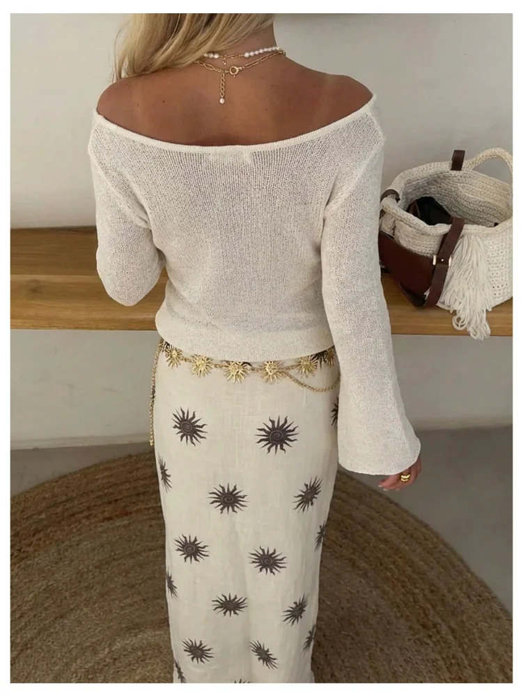 MAKEMECHIC Crochet Beach Cover-Up, off-shoulder, view 2