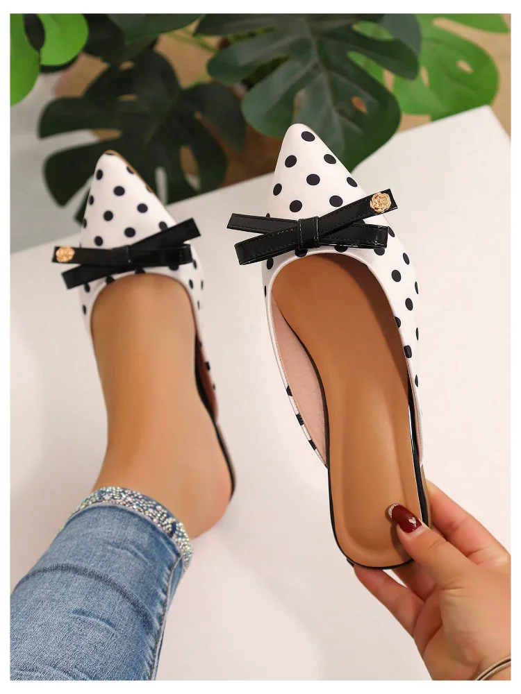 MAKEMECHIC Polka Dot Bow Knot Sandals, view 2