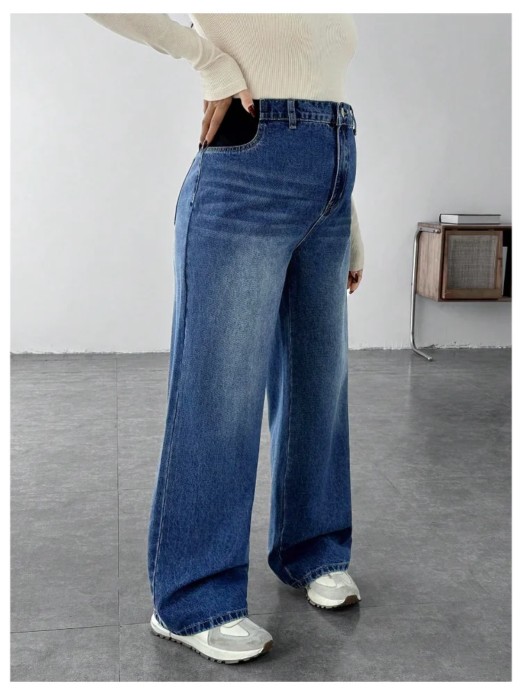 MAKEMECHIC Loose Fit Over The Belly Maternity Jeans, view 2