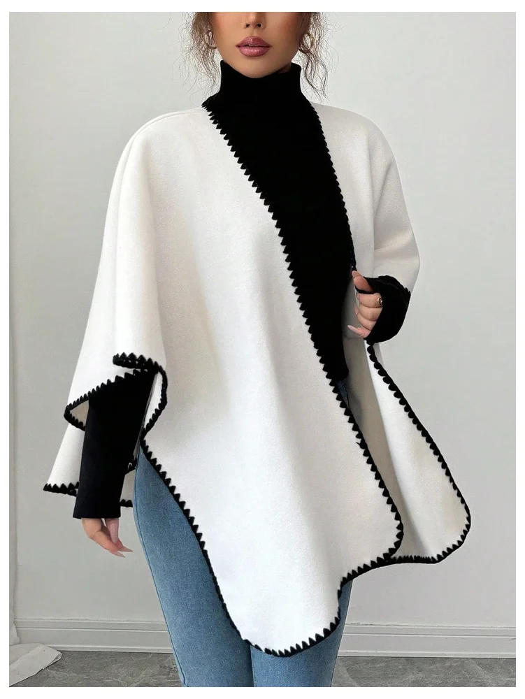 MAKEMECHIC Shawl Wrap Triangle Sweater, view 3