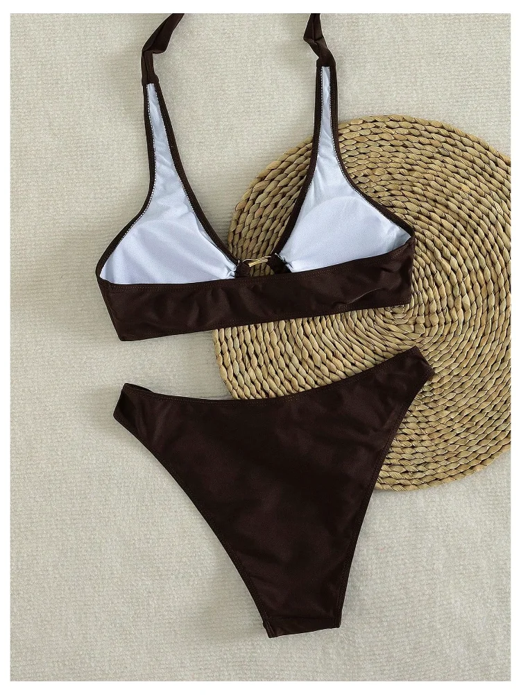 MAKEMECHIC Triangle Backless Ring Bikini Set, view 3