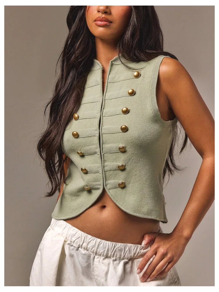 MAKEMECHIC Napoleon Sleeveless Knit Sweater Vest, view 3