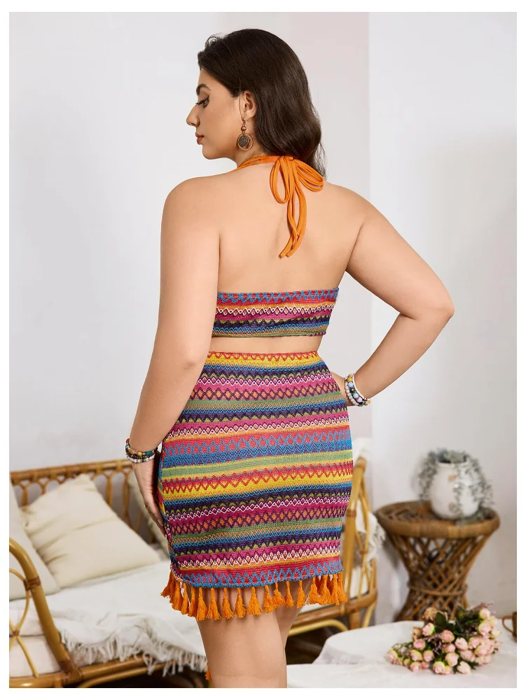 MAKEMECHIC Mini Striped Crochet Matching Set, view 2