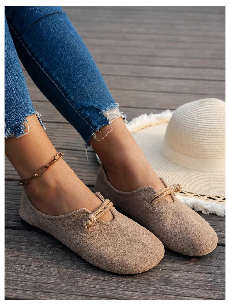 MAKEMECHIC Suede Closed Toe Flats, view 3