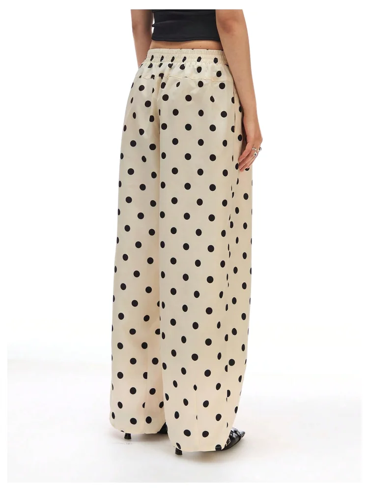 MAKEMECHIC Polka Dot Wide Leg High Waisted Pants, view 3