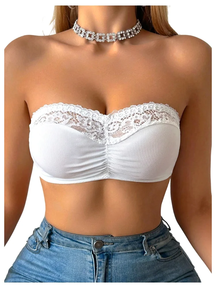 MAKEMECHIC Bandeau Floral Lace Lingerie