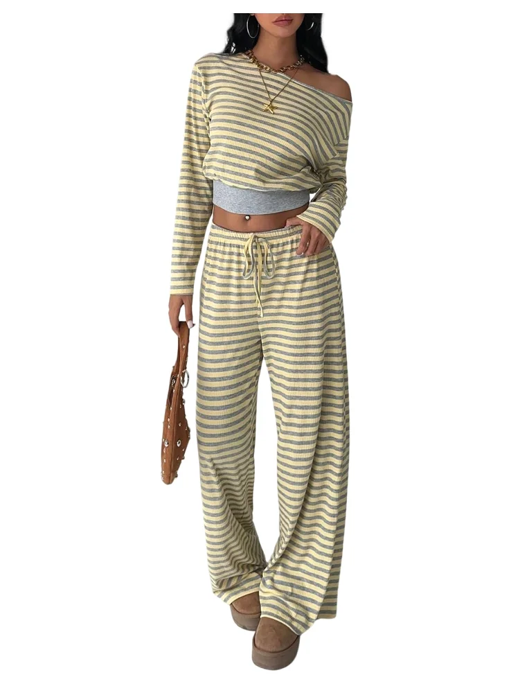 MAKEMECHIC Striped Matching Pants Set