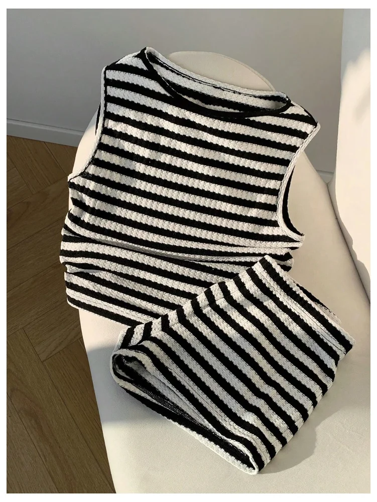 MAKEMECHIC Striped Shorts Set, sleeveless, view 3