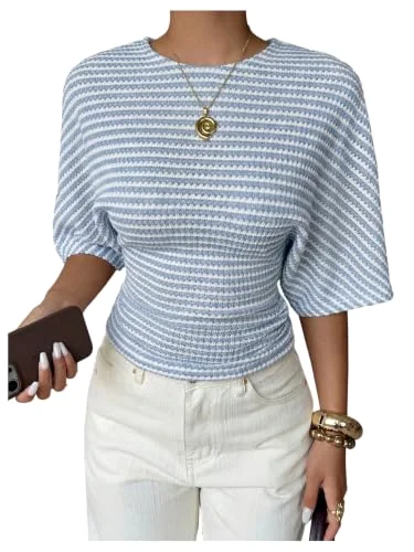 MAKEMECHIC Striped T Half Shirt