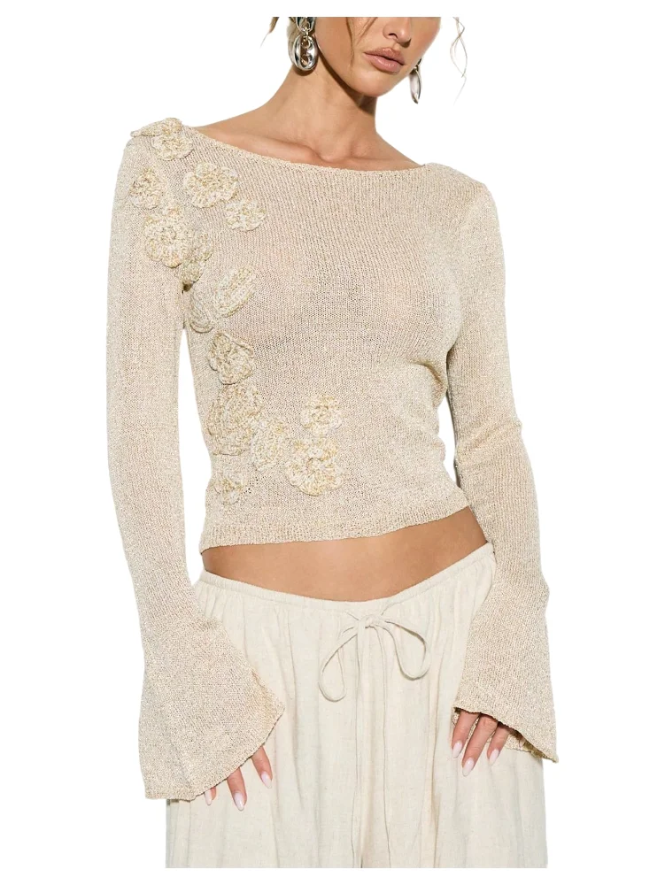 MAKEMECHIC Bell Sleeve Knit Sweater