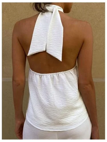 MAKEMECHIC Criss Cross Halter Top, view 2