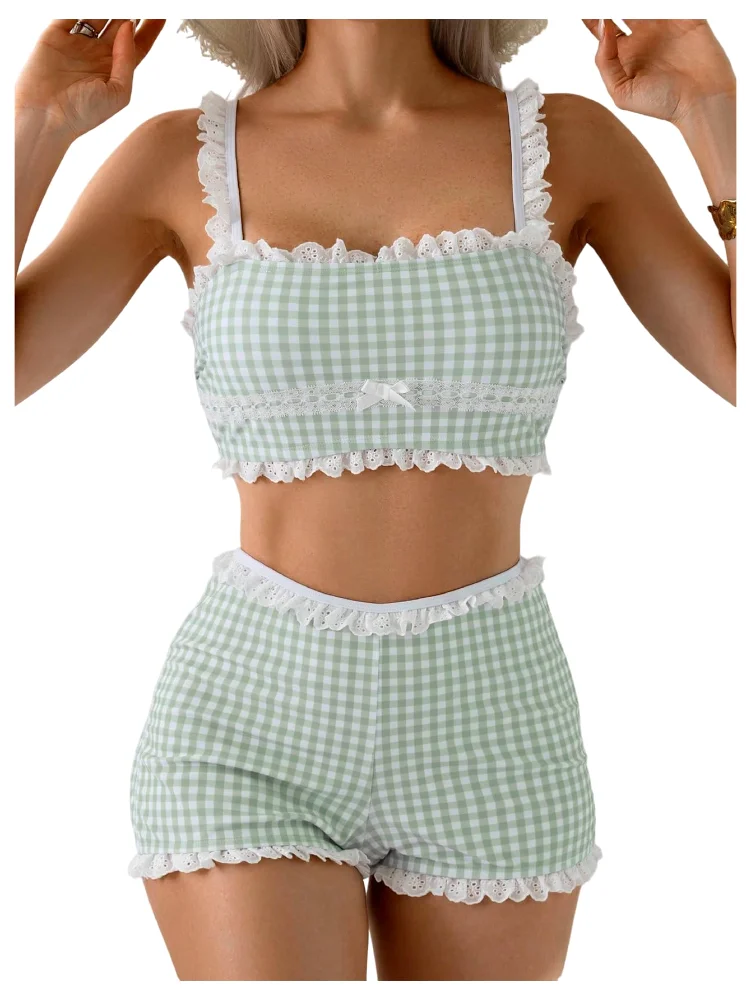 MAKEMECHIC Gingham Tankini
