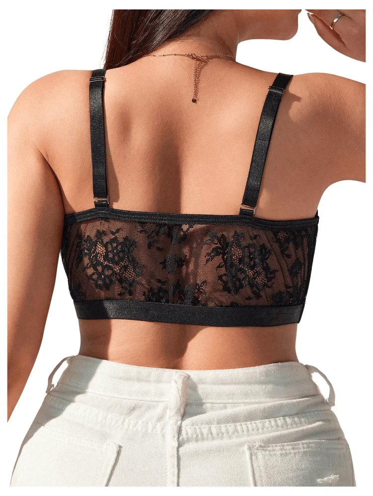 MAKEMECHIC Lace Sheer Bra, view 2