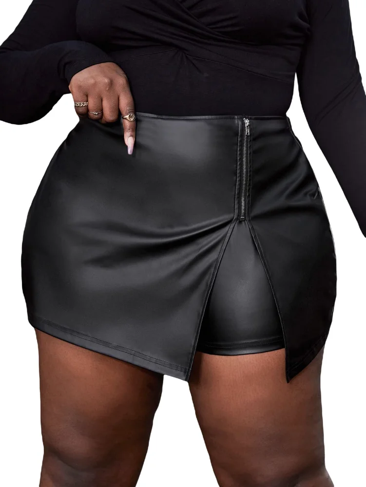MAKEMECHIC Faux Leather Mini Shorts