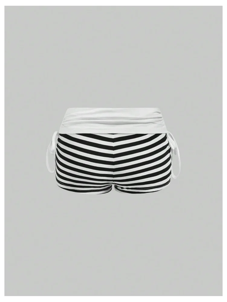 MAKEMECHIC Gothic Striped Low Rise Shorts, view 2
