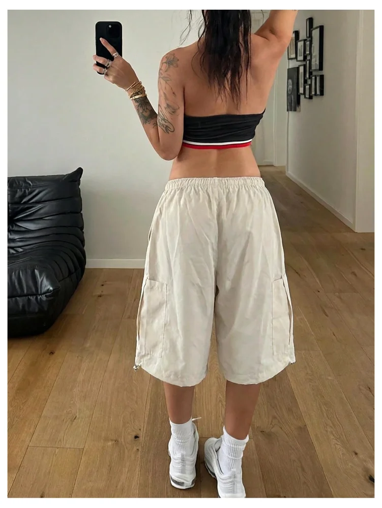 MAKEMECHIC Baggy Cargo Drawstring Shorts, view 3